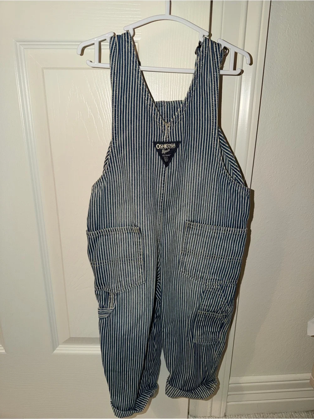 OshKosh B'gosh Blue and White Pinstripe Overalls for Kids